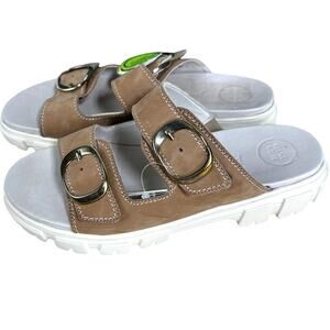 Paul Green NWB Marina Slide Sandal Lug Sole Sisal Royal Nubuck Size 6.5 (US 9)